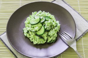 Risotto mit Matcha und Zucchini